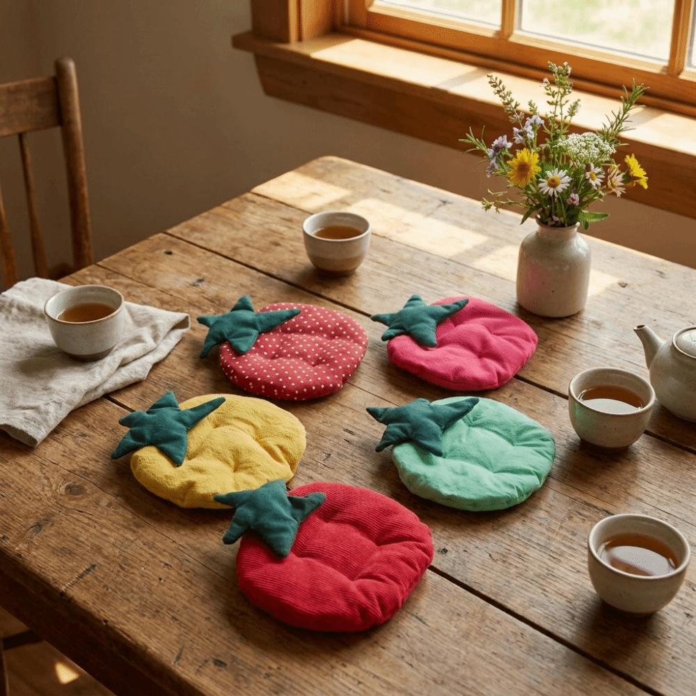 Thick Tomato Shaped Coaster Anti-Scalding Insulation Pad Jewelry Pad Fabric Coaster Kitchen