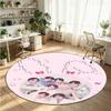 Stray Kids Printed Round Crystal Velvet Rug Soft Non Slip Floor Carpet For Bedroom Holiday Gift