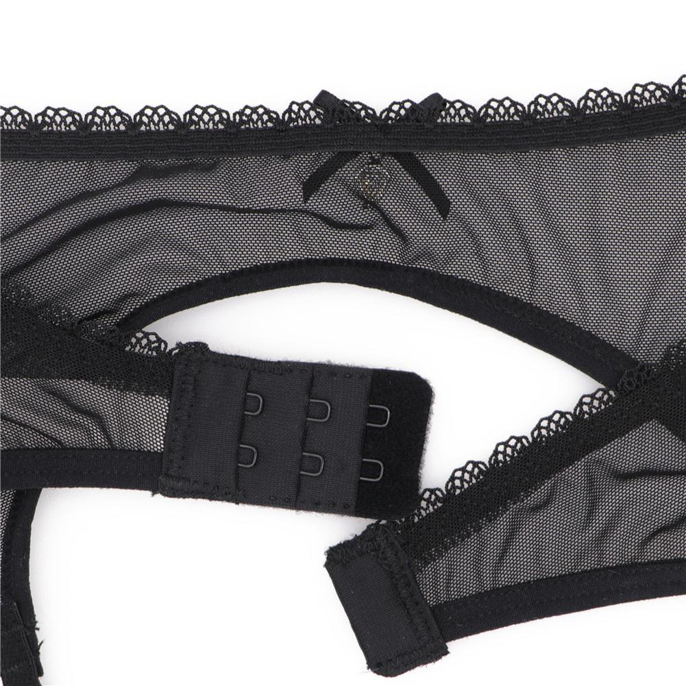 Women See Through Lace Garter Belt With Stockings 2Pcs Ultrathin Mesh Sexy Garter ZH