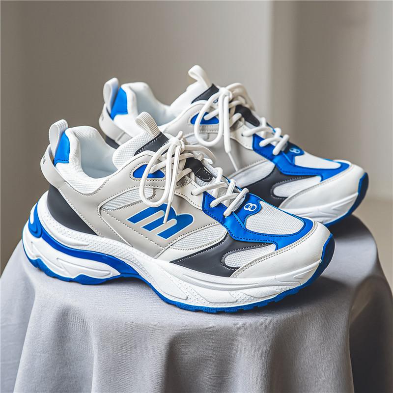 YD summer new outdoor sports fashion versatile men's shoes dad shoes, white blue, white gray