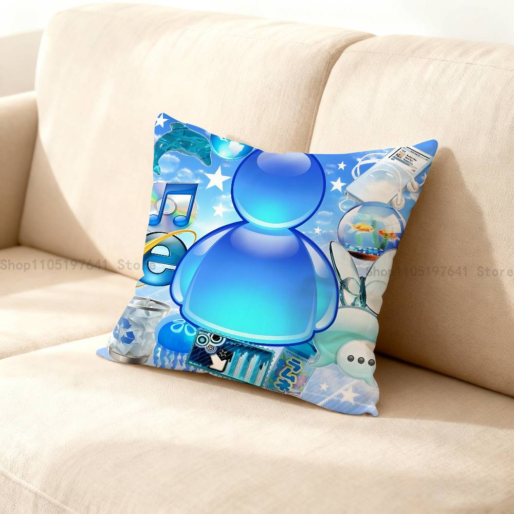 Frutiger Aero Aqua Nostalgia Pillow Case Cushion Cover Home Decor Birthday Gift Pillowcover