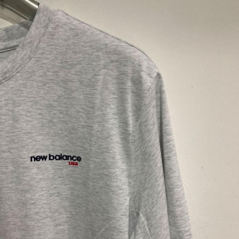 New Balance Big Logo Short Sleeve Tee Nbnef21423 Light Gray