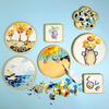 Handmade Diy Mosaic Cup Mat Bottom Bamboo Pad Heart Square Coaster Parent-Child Early Education Free Creation Handicraft Toys