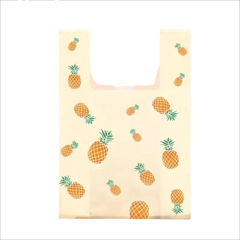 50 Mini Plastik-Tragetaschen, Niedliche Obst-Westentaschen, Handtaschen, Mitnahmetaschen, Niedliche Einkaufstaschen mit Henkeln