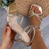 Summer Women's Shoes 2024 High Quality Fashionable Open Toe Solid Color Women's Sandals One-line Buckle Women's High Heels