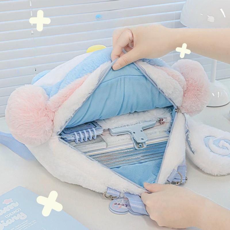 RosyPosy Soft Set, Plush Big Face Bag, Cute Large Capacity Crossbody Shoulder Doll Big Head Bag Student Backpack