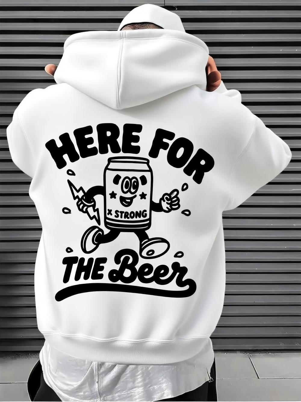 

Fashionable Men s New Autumn Personalized Beer Theme Printed Soft and Comfortable Hoodie Outdoor Urban High Street Clothing S