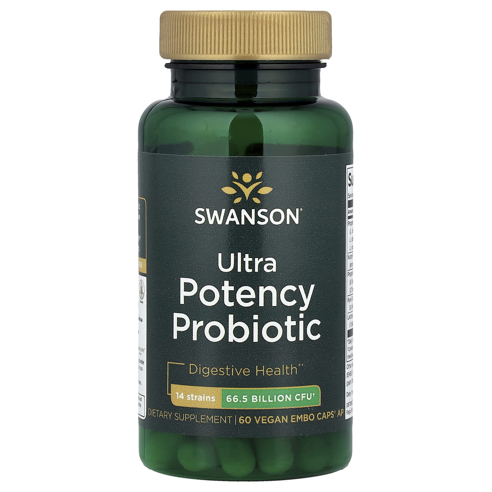 

High Potency Probiotic, 66.5 Billion CFU, Vegan Embo Caps®, 60 Caps