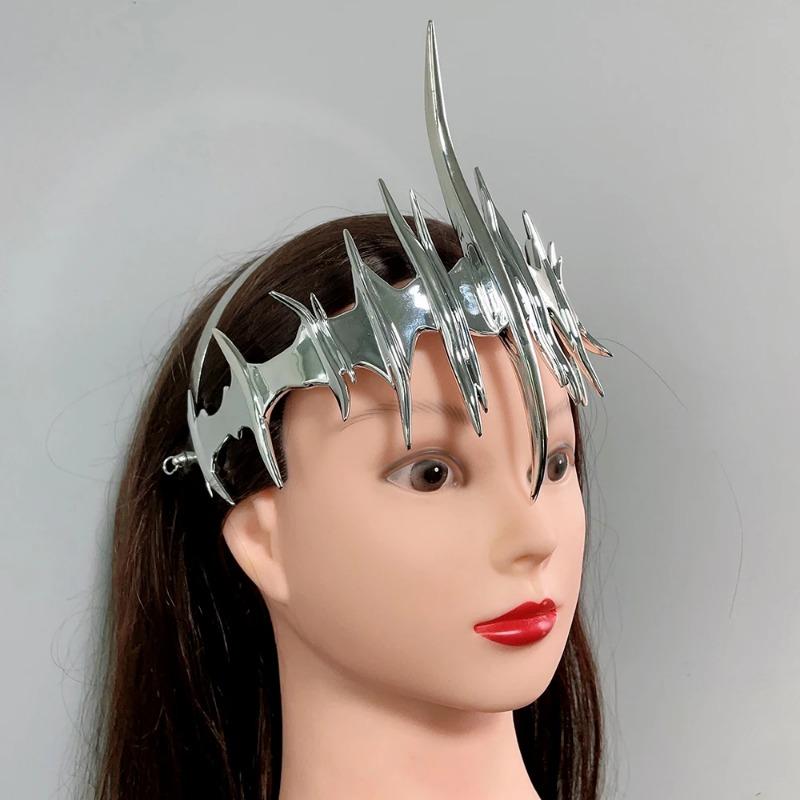 Luxe Onregelmatige Cyberpunk Masker Overdreven Zilverkleurig Gezichtssieraad Bedeltje Punk Rock Hoofddeksel Accessoires Voor Vrouwen Mannen Feestcadeau