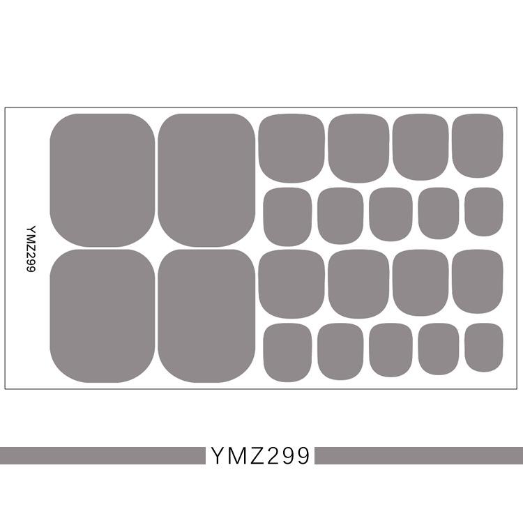 1PC Solid Color Toenail Polish Stickers Full Cover Waterproof  Toe Nail Patch Eco-friendly Long Lasting Toenail Decals Sticker(YMZ277-YMZ308)