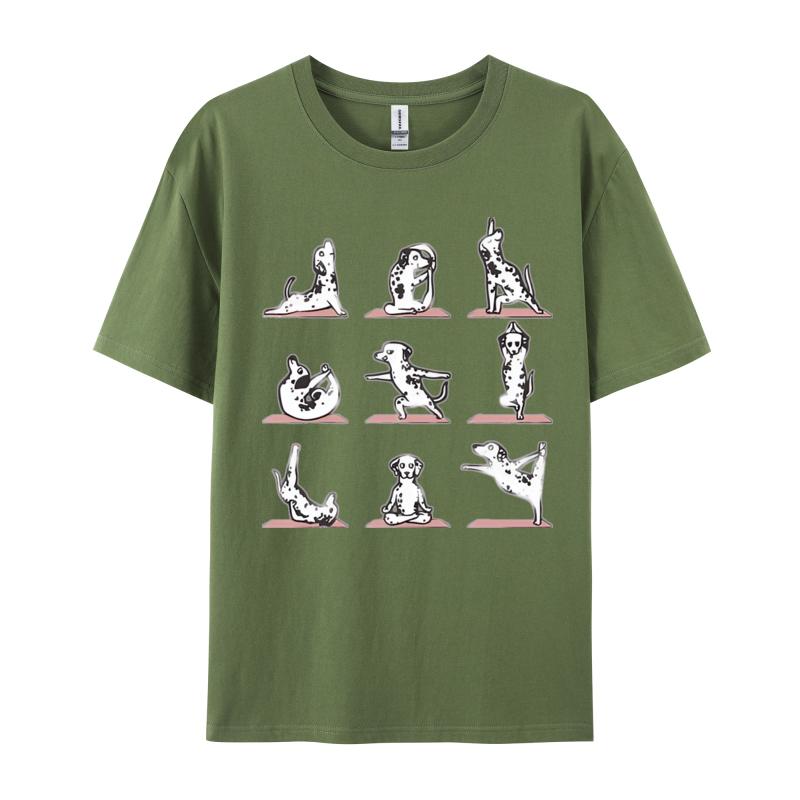 Dalmatian Yoga Tshirt Funny Vintage TShirt Unisex Cotton Humorous T Shirt Cute Tee Shirt Classic Clothing