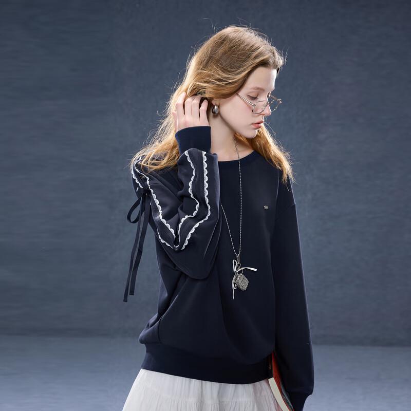 

Sancai 2025 Autumn Casual Round Neck Bowknot Sweatshirt XL 170/92A