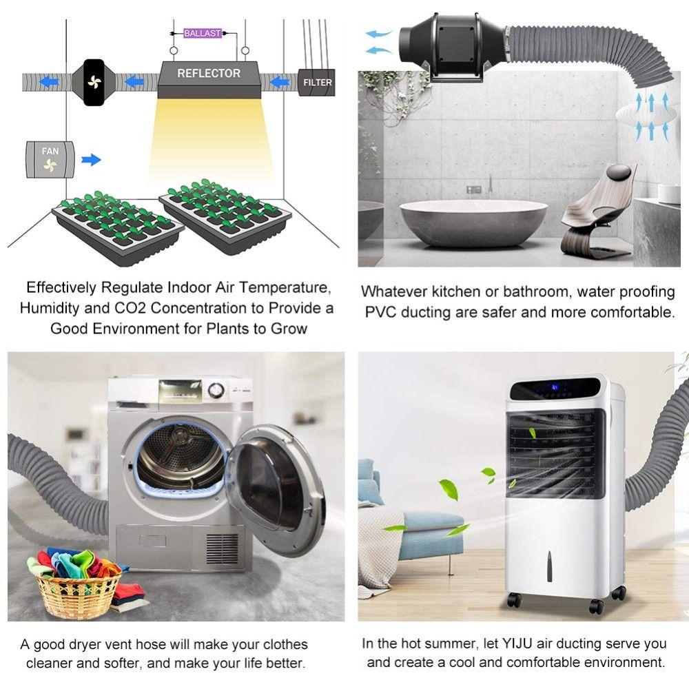 Grey Dryer Vent Hose 4 Inch Exhaust Pipe Professional Air Ducting  Kitchen