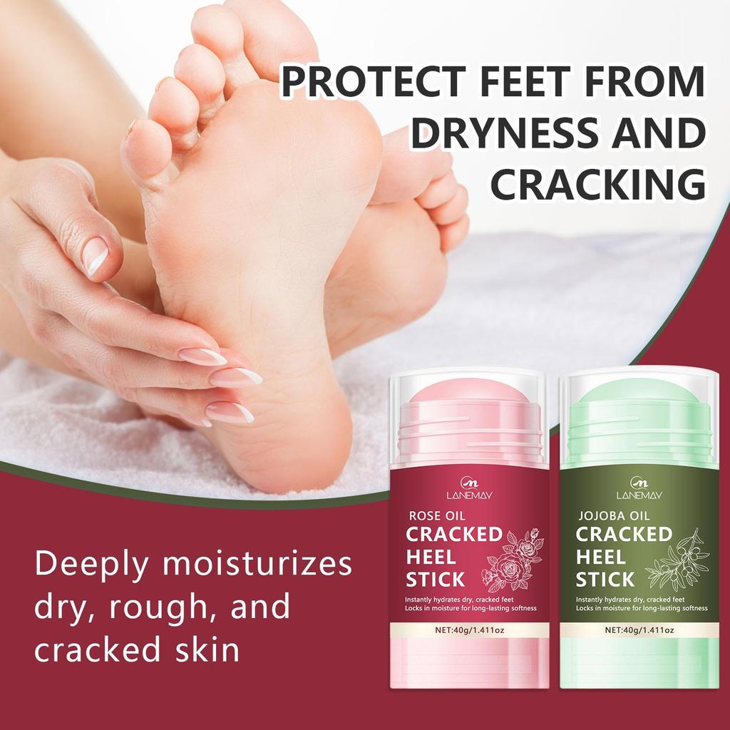 Rose Oil Cracked Heel Stick-Instantly Hydrates Dry, Craked Feet-Locks In Moisture For Long-lasting Softness-40g+40g