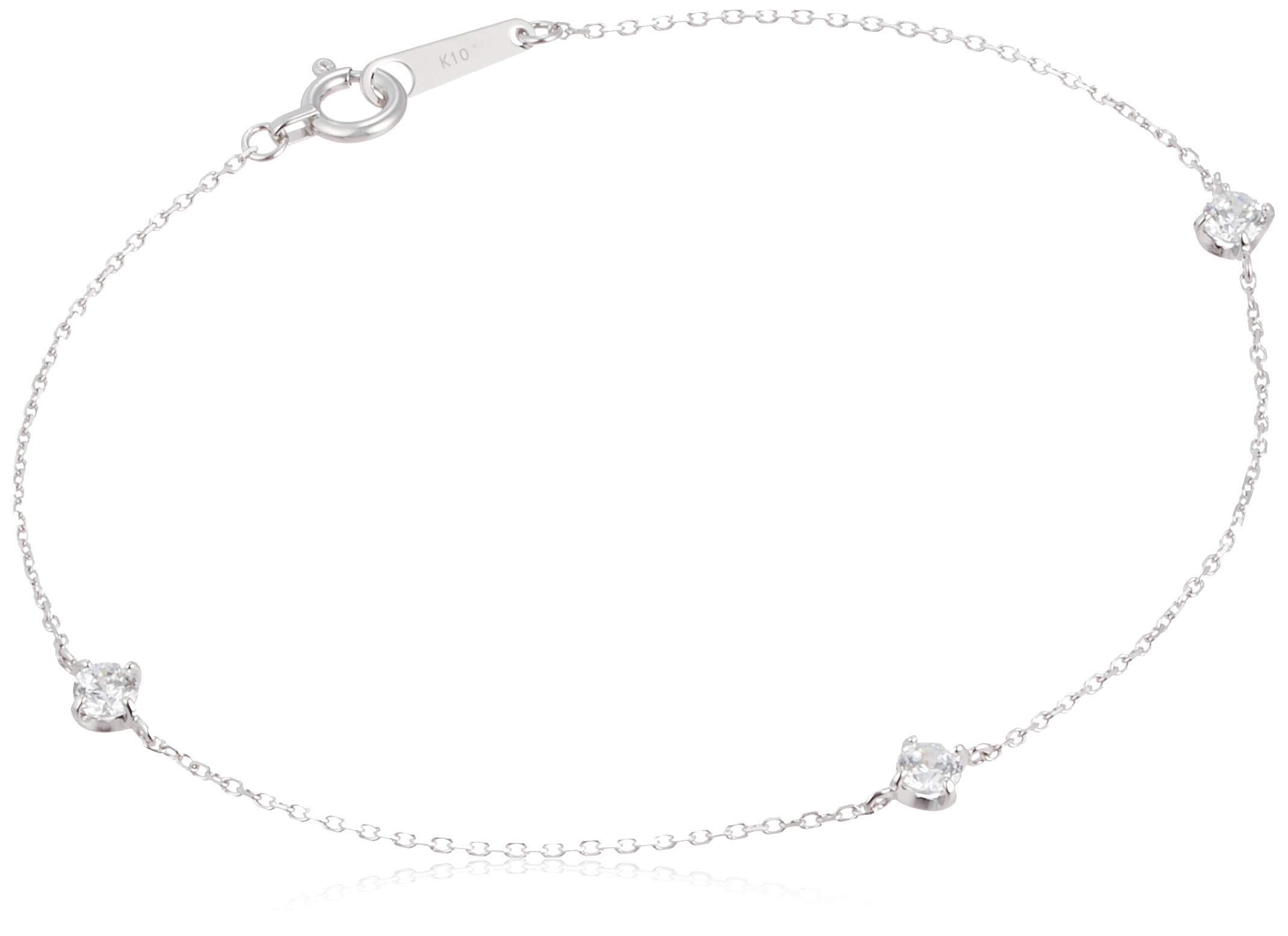 (Canal 4℃) Cubic Zirconia K10 White Gold (WG) Bracelet 151126133203