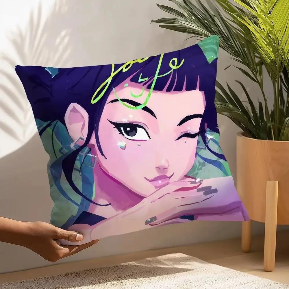 Anime Tema Kpop Demonjägare Örngott Set 2D Tryck Plysch Tyg Soffa Sovrum Inredning Gåva Rolig