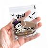 100pcs/pack Halloween Self-adhesive Plastic Gift Bags, Reusable Skeleton, Bat & Pumpkin Designs, Durable Bags for Party&Events