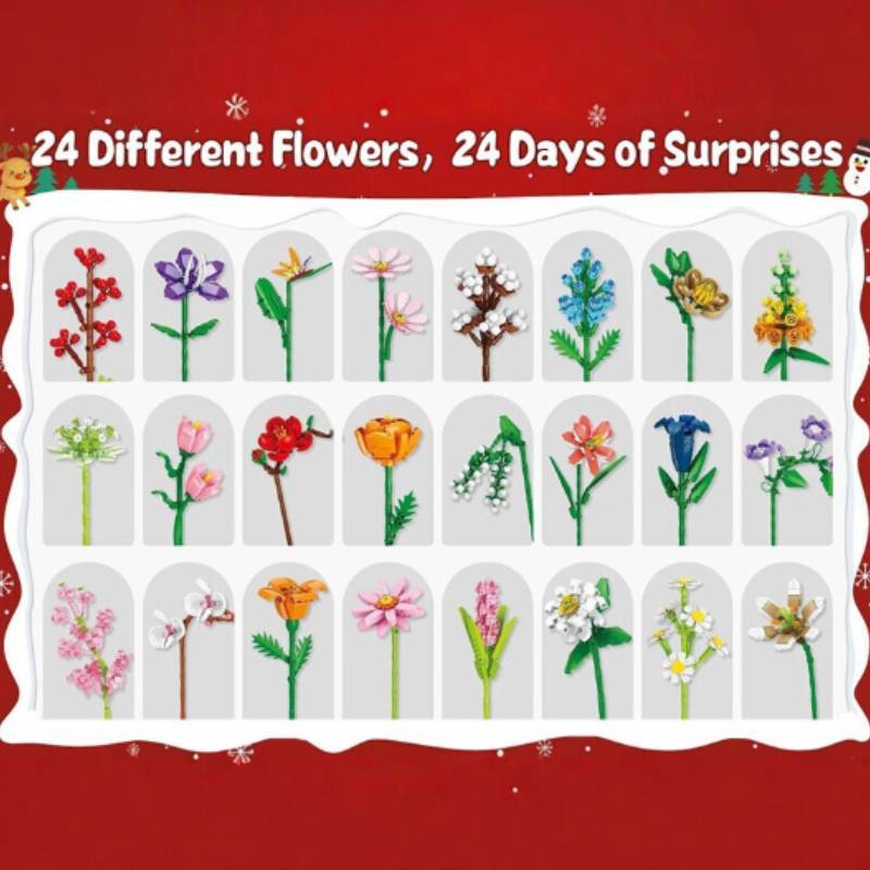 Mazzo di Fiori Conto alla Rovescia di Natale Artigianato in Resina Regalo per Celebrazioni Festività