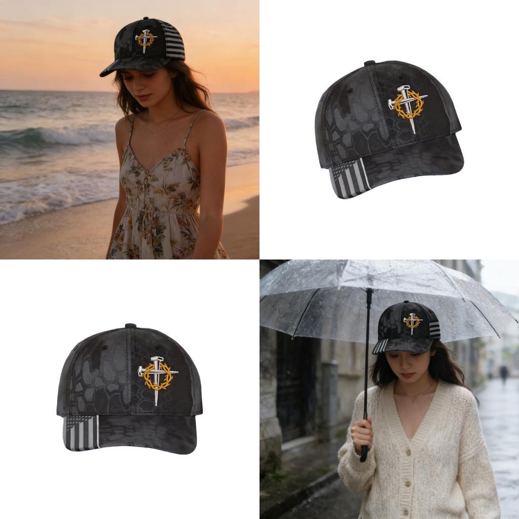 

Stylish Christian Baseball Hat With Crosses Nails Practical Twill Outdoor Caps Comfortable Baseball Cap For Adults Y08E CN