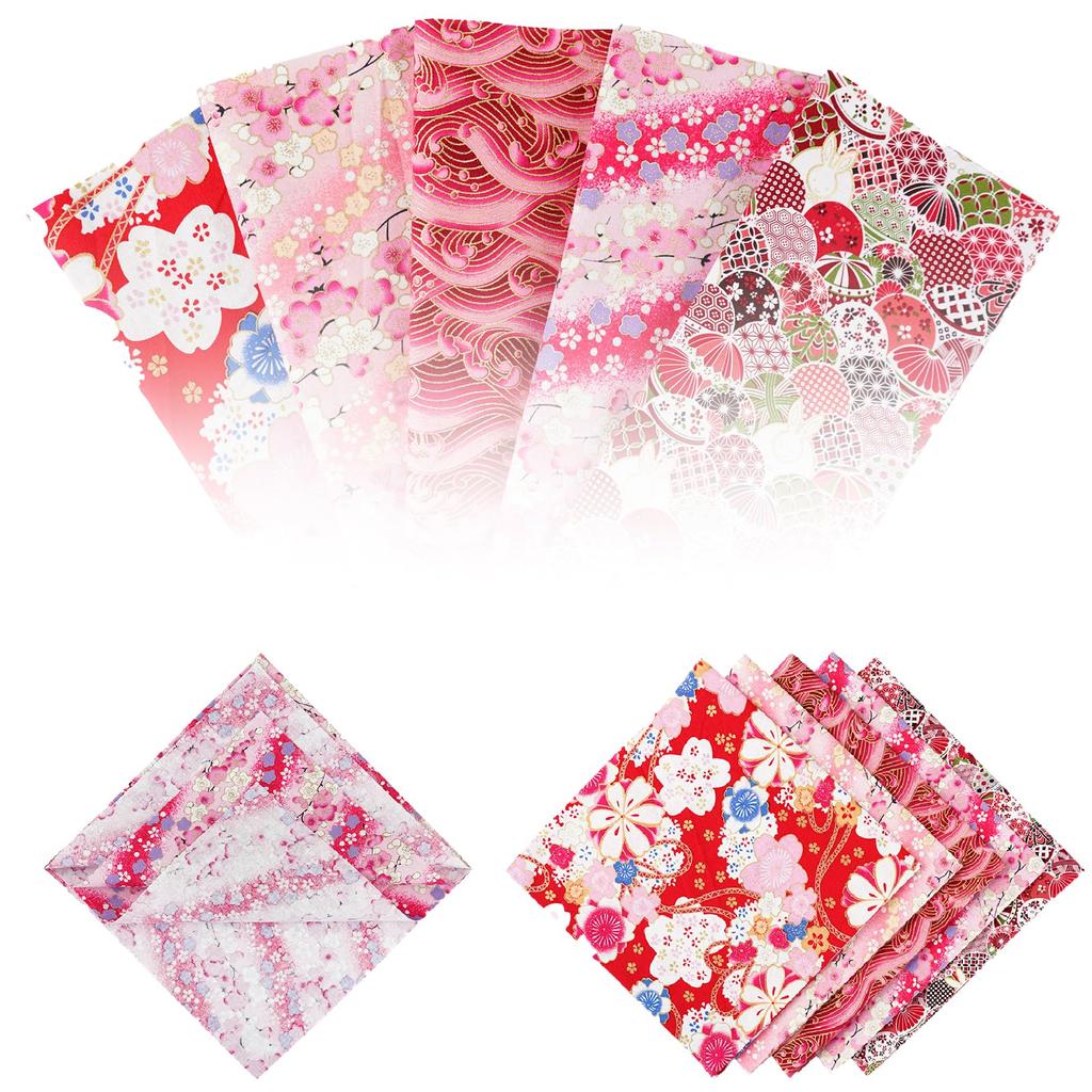 JnTech Japanese Pattern Fabric Scraps for 20x25cm with Cherry with Japanese Floral Metallic and Cut Stylish for Small Floral Sewing Stuffed Lucky