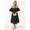 Bubble Sleeve Waist Cinching Temperament Dress for Women