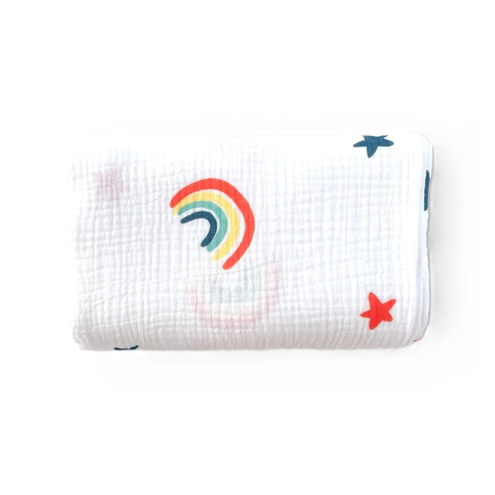Muslin fitted sheet for crib 120*60 (rainbow)