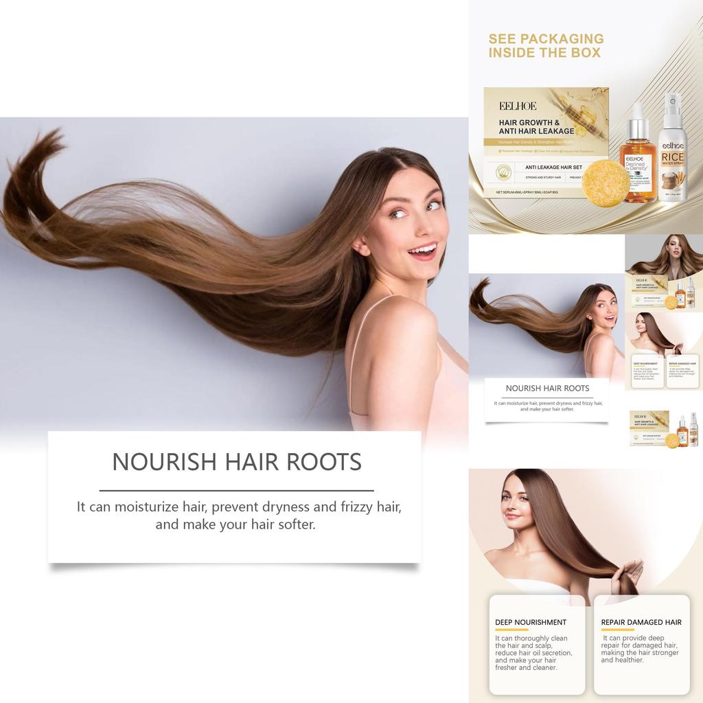 Eelhoe Hair Care Set Gentle Nourishing Repair For Dry Frizzy Shiny Strong Hair