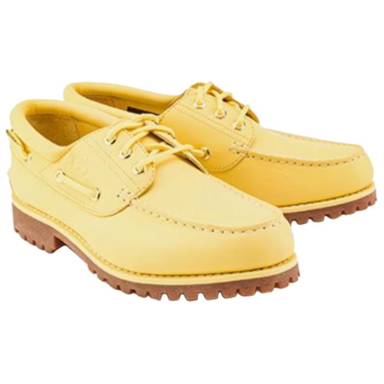 Jacquemus X Timberland Kolaborace Kožené Pohodlné Měkké Plachetní Boty Pánské Boty Žluté A6G7F