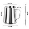 350/600 ml Kaffeemilchaufschäumkrug Edelstahl-Milchaufschäumbecher Dampftopf mit Latte-Art-Stift Kaffee-Latte-Zubehör