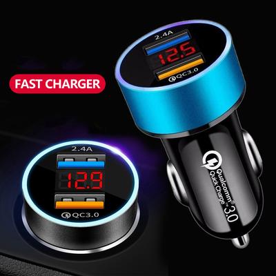 18w Çift Usb Araç Şarj Cihazı Led Hızlı Şarj Cep Telefonu Şarjı Iphone 12 11 Mini Pro X Xr Max 7 8 Artı Xiaomi Huawei Samsung