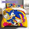 Sonic the Hedgehog2 Pattern Bedding Quilt Set  Home Decoration  Gift (1 * Duvet Cover + 2 * Pillowcase  Without Core)