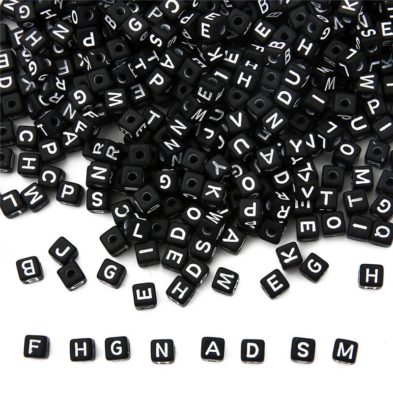Beaded Square Acrylic Colored Alphabet Beads for DIY Jewelry: Russian & English Bracelet/Necklace Accessories