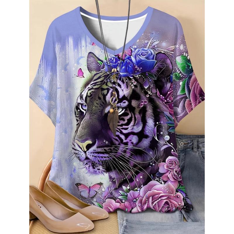 Women's Y2K Oversized V-Neck T-Shirt Light Luxury Elements High-Quality Casual Summer Top Short-Sleeved Fashion