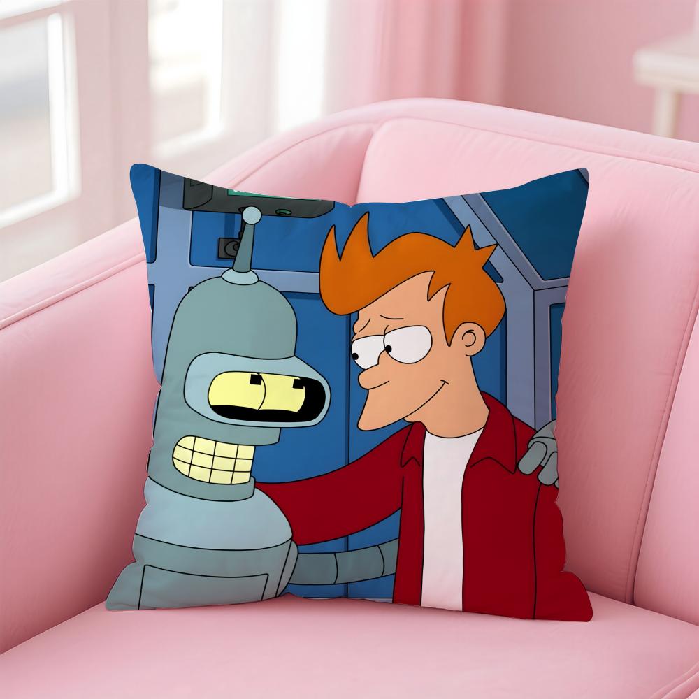 Anime F-Futurama Cushion Cover Home & Car Multi-Scene Pillow Cover - Reversible, Soft & Durable for Daily Use