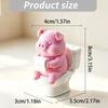 Pig Toilet Statues Cute Pink Pig Figurine On Toilet for Bathroom Shelf, Desk, Counter, and Office Display, Humorous Cartoon Figure for Home Gift Use