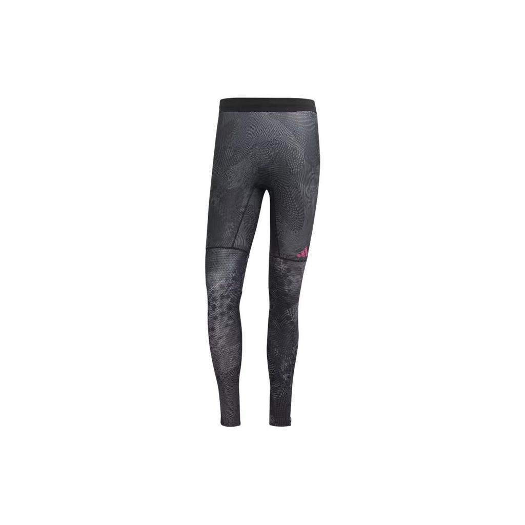 Adidas Adizero Saturday Long Leggings With Logo Print Men Leggings Black HR5675