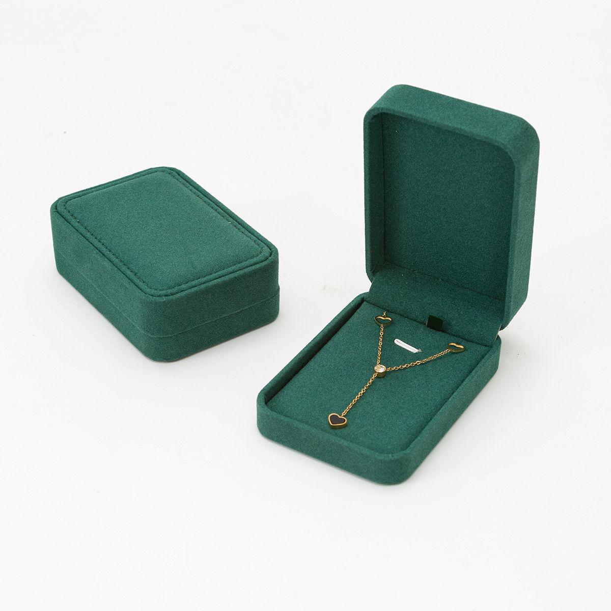 Velvet Pendant & Necklace Jewelry Box - Rounded Corner, Small, Portable Gift Packaging