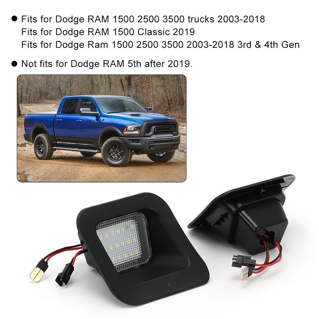 7000K LED License Number Plate Lamp with Decoder Fits for Dodge RAM 1500 2500 3500 03-18