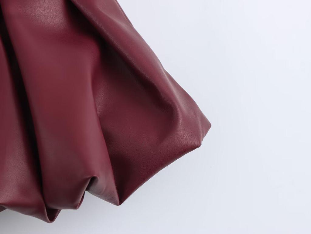 European & American Style 2025 Spring Women's Sleeveless PU Halter Dress