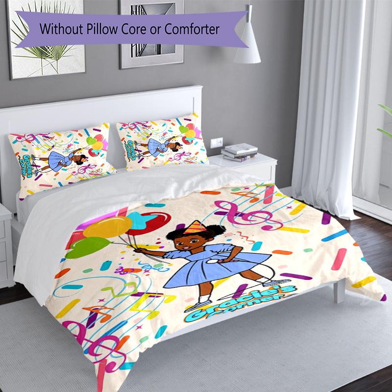 3pcs Gracie's Corner pattern bedding set duvet cover set includes duvet cover &pillowcases, perfect all season bedroom decoration & gift