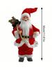 1pc Festive 12-inch Classic Santa Claus Statue: Golden and Silver White Christmas Decorations for Home, Kitchen, Hotel, and Offi