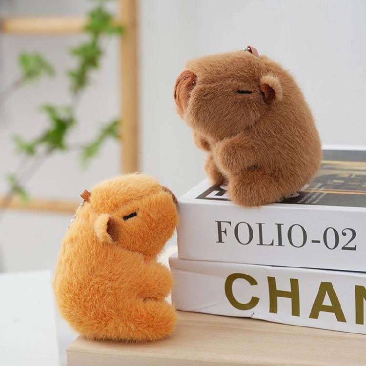 Cute Capybara Keychain Plush Bag Charm Accessory Adorable Stuffed Doll Keyring