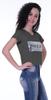 Moomaya Womens Short Sleeves V Neck Tshirt Top w  Sequin Patch ShortTee Summer