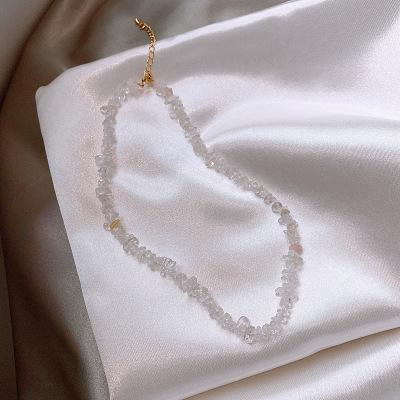 Irregular Crystal Necklace Design Sense Chocker Collarbone Chain Simple Temperament Fashion Neck Chain Neck Jewelry Women