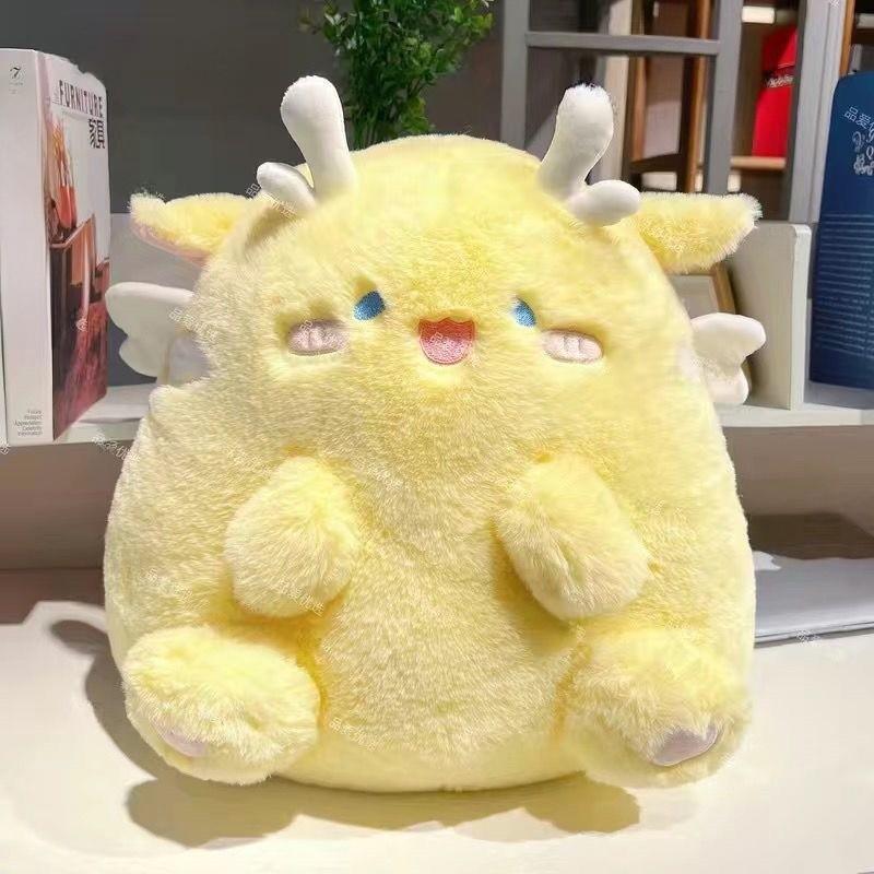 

Cute Chubby Dragon Plush Toy With Pp Cotton Filling For Girls Kids Birthday Gift 30cm жовтий