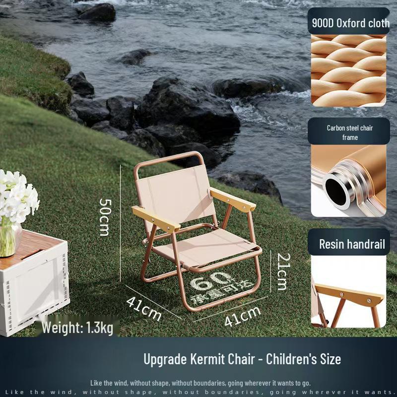 Kermit Outdoor Folding Camping Chair with Table – Perfect for Fishing, Leisure, and Wild Camping