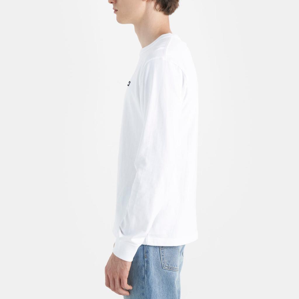 Levis Minimalist Comfortable Versatile Casual Mini Logo Long Sleeve T-Shirt Men Tops White 001B1-0001