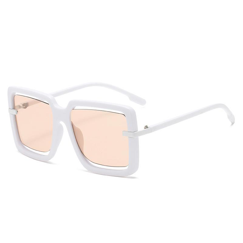Vintage Brand Design Big Frame Square Hollow Women Sunglasses  Punk Luxury Candy Shade Luxury Popular Men Sun Glasses Uv400