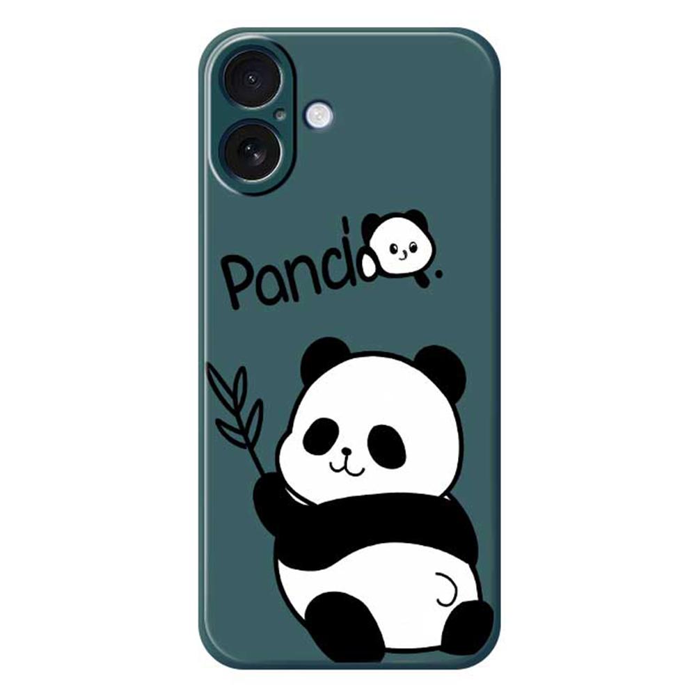 For iPhone 17 Case Panda Pattern Printing Straight Edge TPU Phone Back Cover