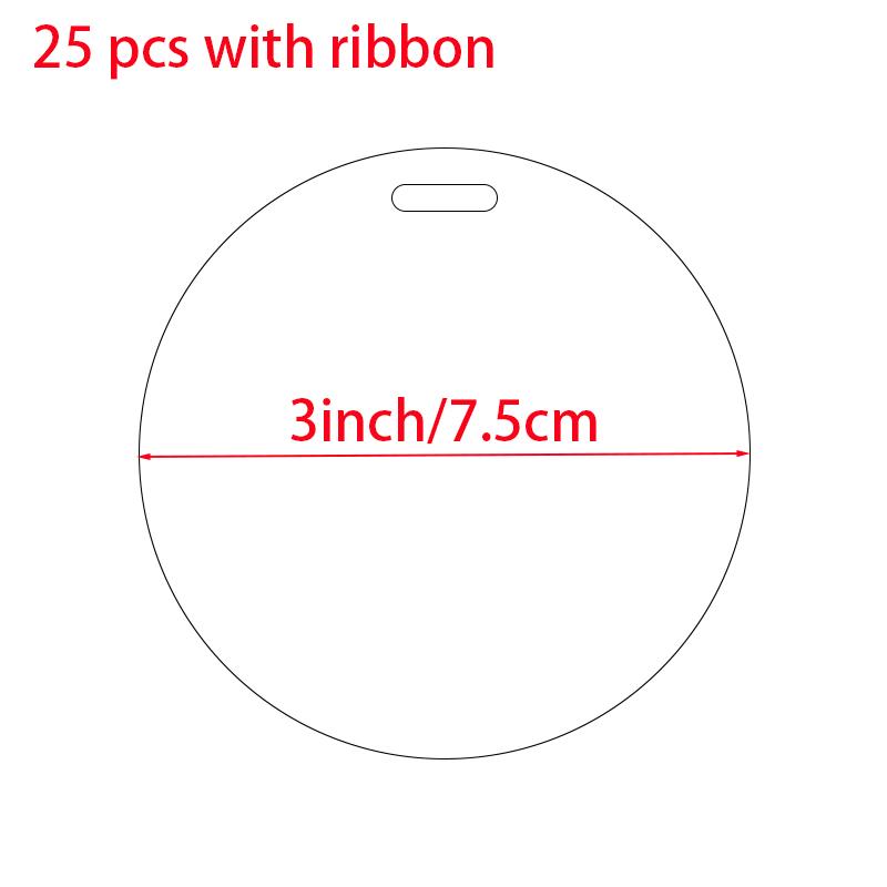 

Christmas Tree Ornaments Blanks Clear Round Acrylic Flat Disc DIY Crafts for Christmas Winter New Year Party Hanging Decorations golden mirror 1.6mm